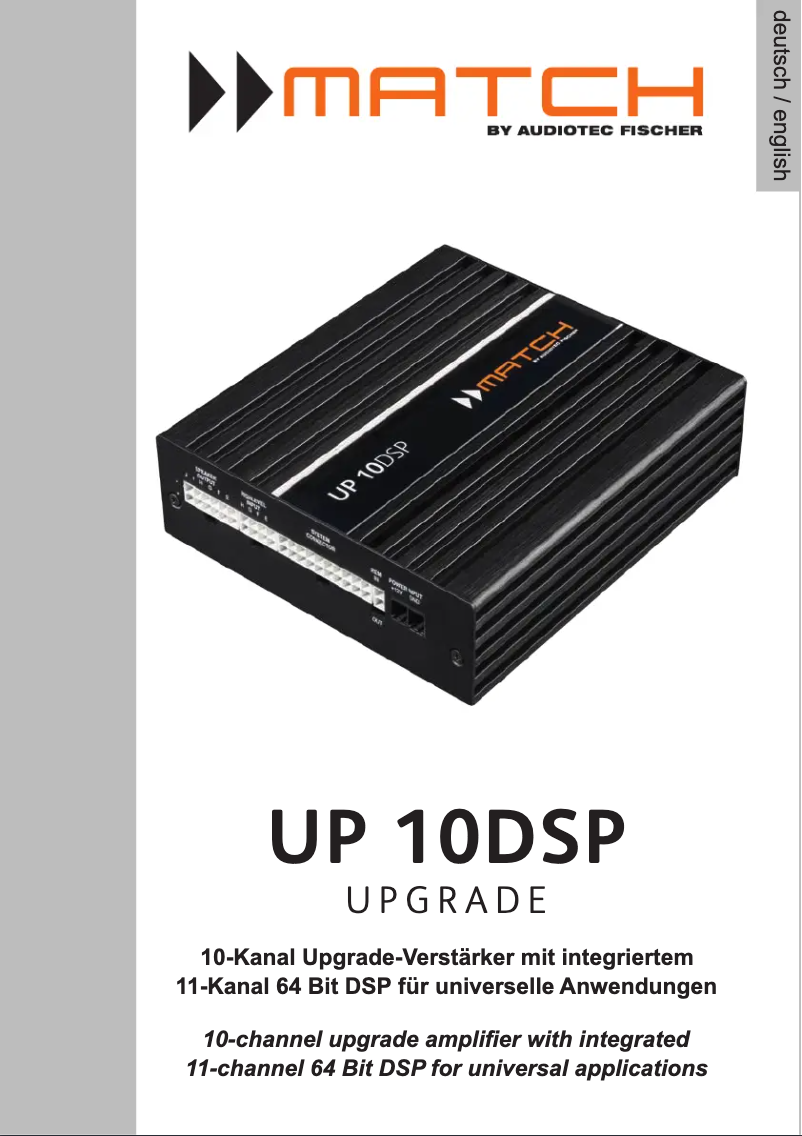 Page n°1 - Manuel utilisateur Match UP 10DSP