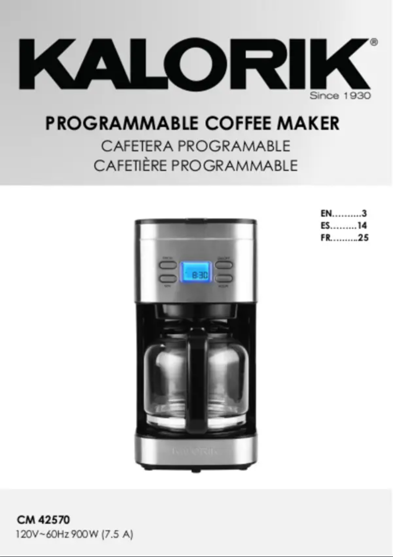 Page n°1 - Manuel utilisateur Kalorik CM 47250 SS