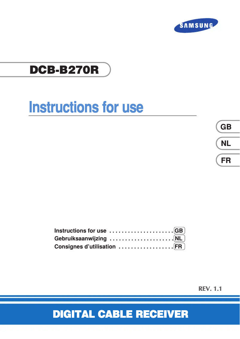 Page 1 de la notice Manuel utilisateur Samsung DCB-B270R