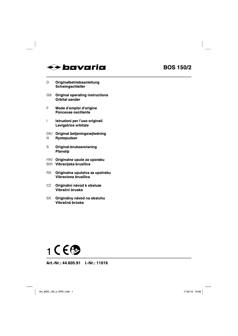 Image de la première page du manuel de l'appareil BOS 150/2