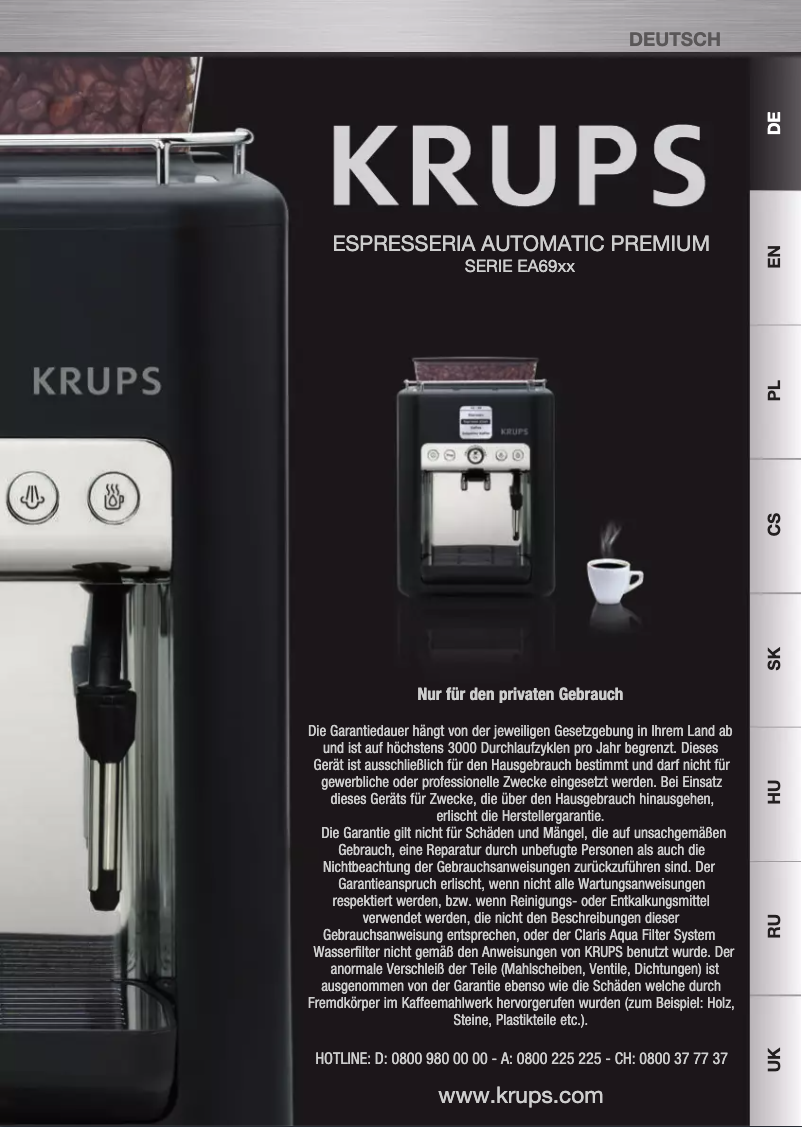 Image de la première page du manuel de l'appareil EA693E