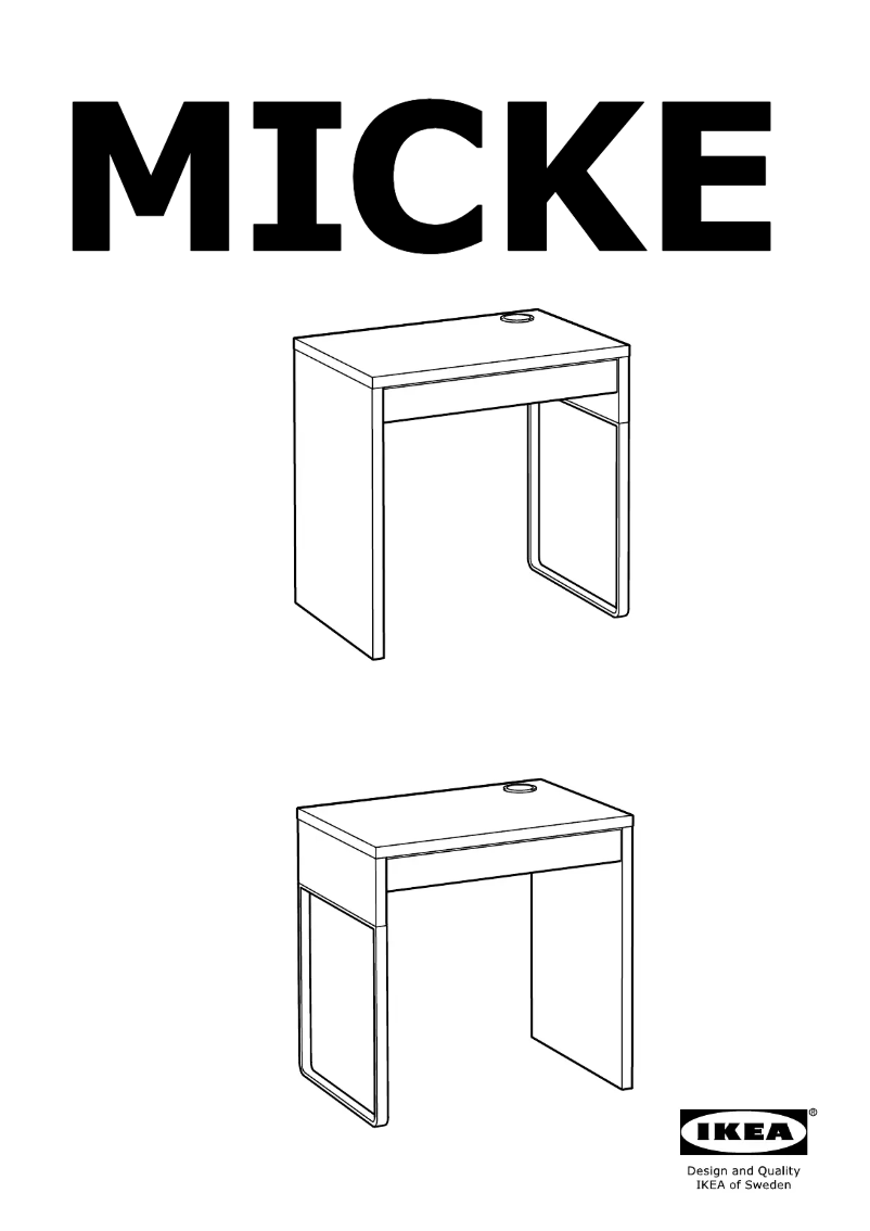 Page 1 de la notice Manuel utilisateur Ikea MICKE 405.485.83