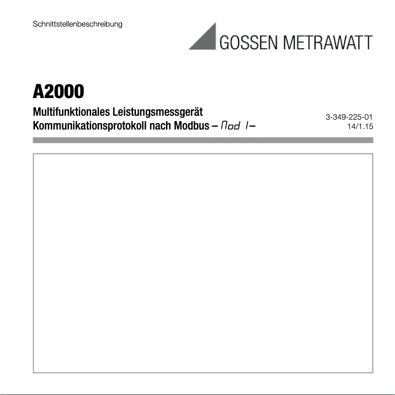 Page 1 de la notice Label énergétique Gossen Metrawatt A2000