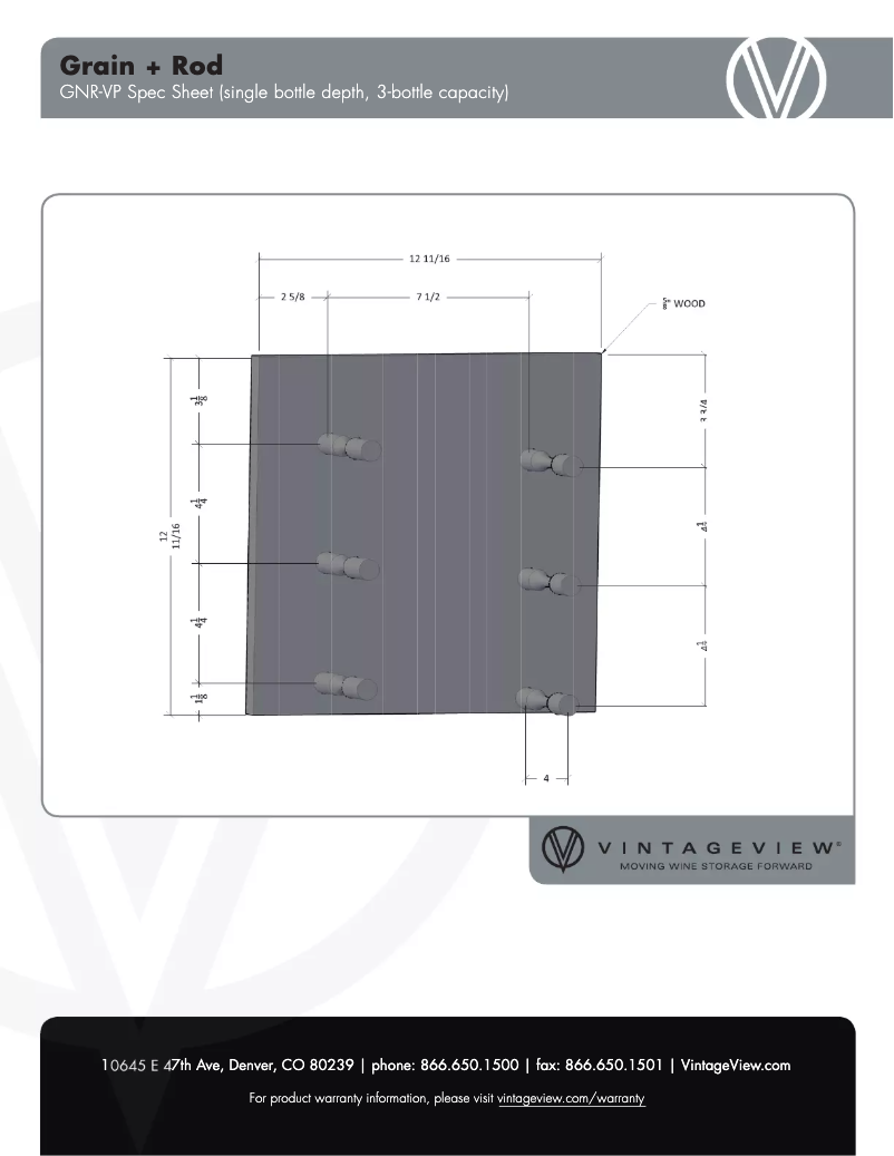 Page n°1 - Fiche technique VintageView GNR-WALNUT