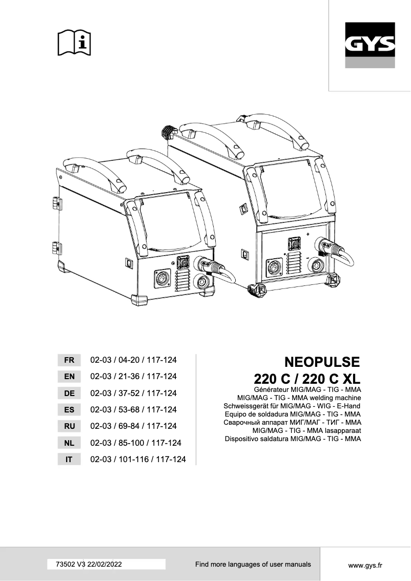 Image de la première page du manuel de l'appareil Neopulse 220 C