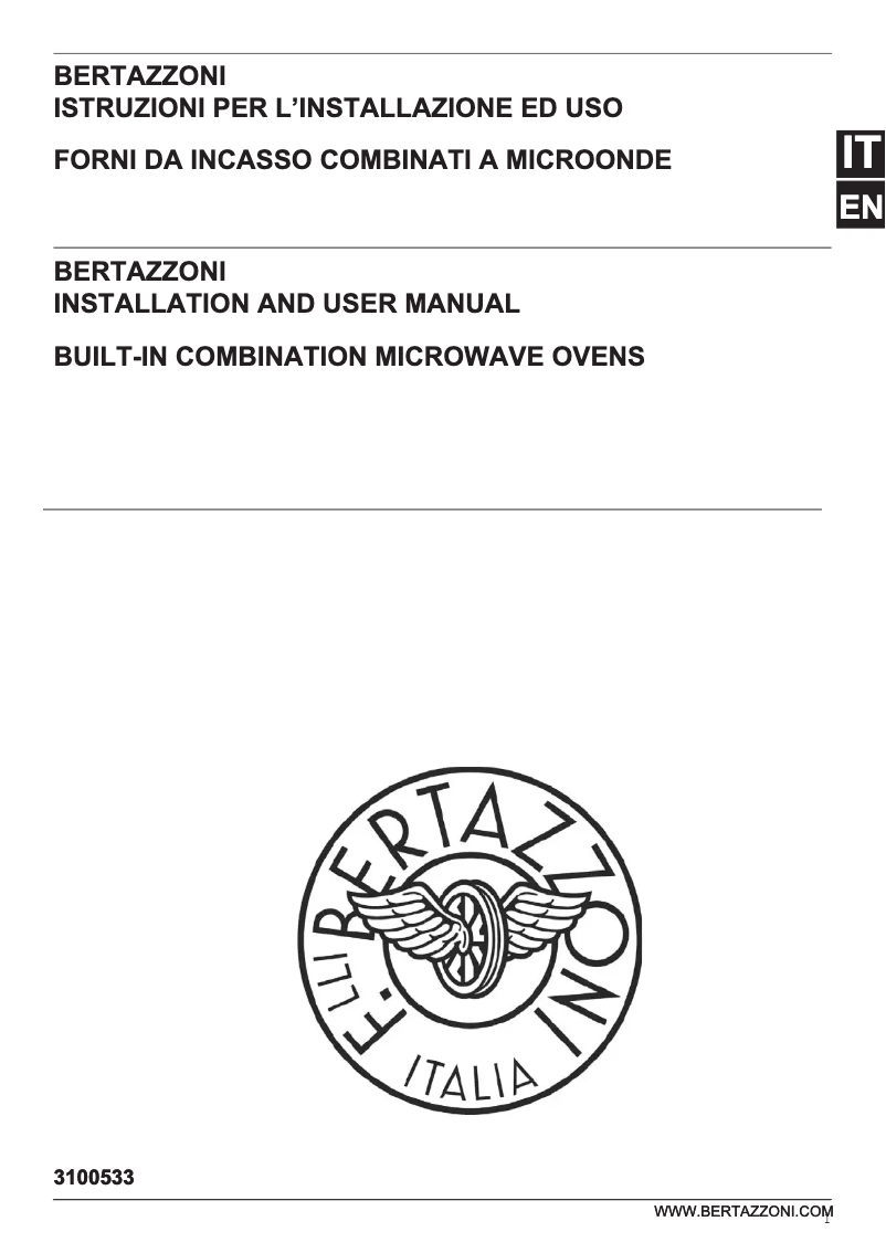 Page n°1 - Guide d'installation Bertazzoni F457PROMWTX