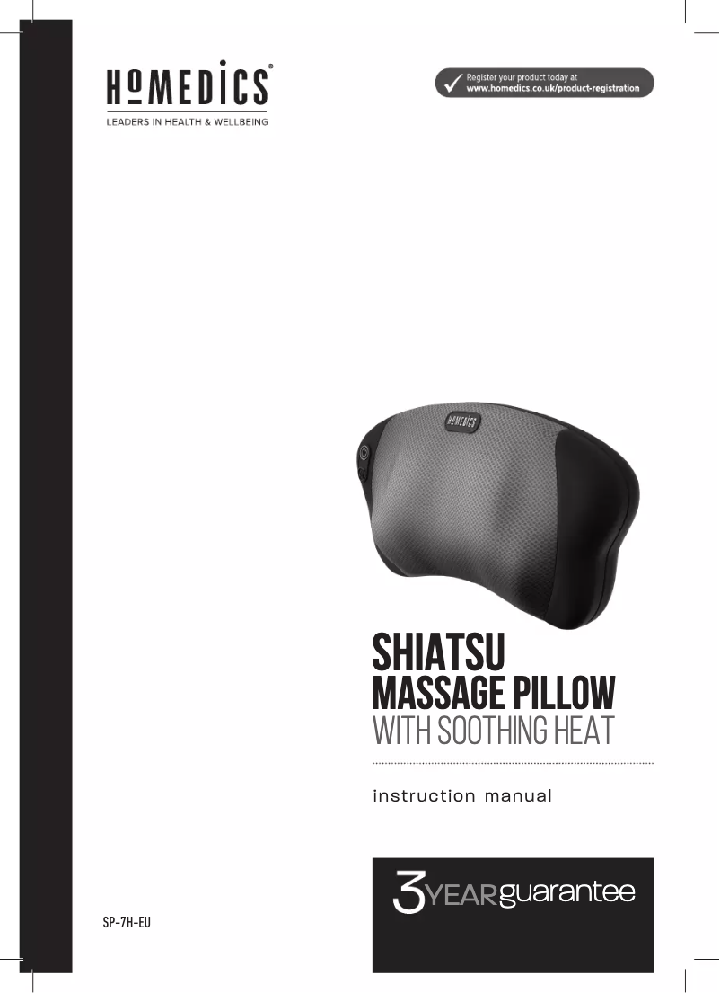 Image de la première page du manuel de l'appareil Shiatsu SP-7H-EU