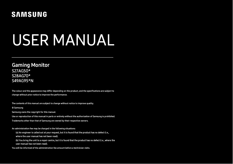 Page n°1 - Manuel utilisateur Samsung LS49AG952NU