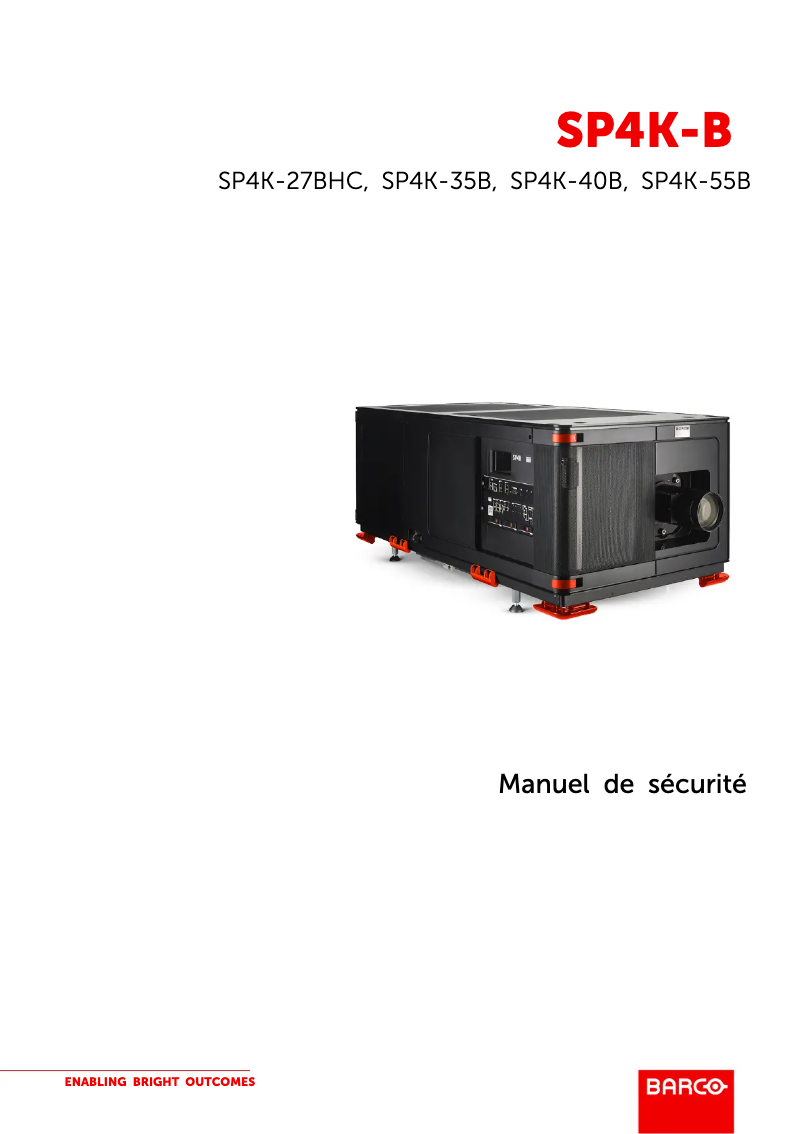 Page 1 de la notice Manuel utilisateur Barco SP4K-40B