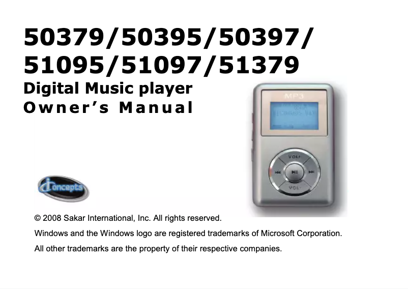 Page n°1 - Manuel utilisateur Sakar 50379