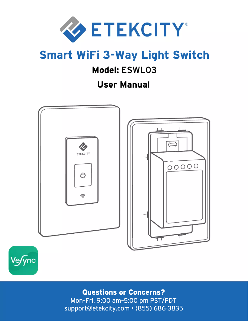 Page 1 de la notice Manuel utilisateur Etekcity ESWL03