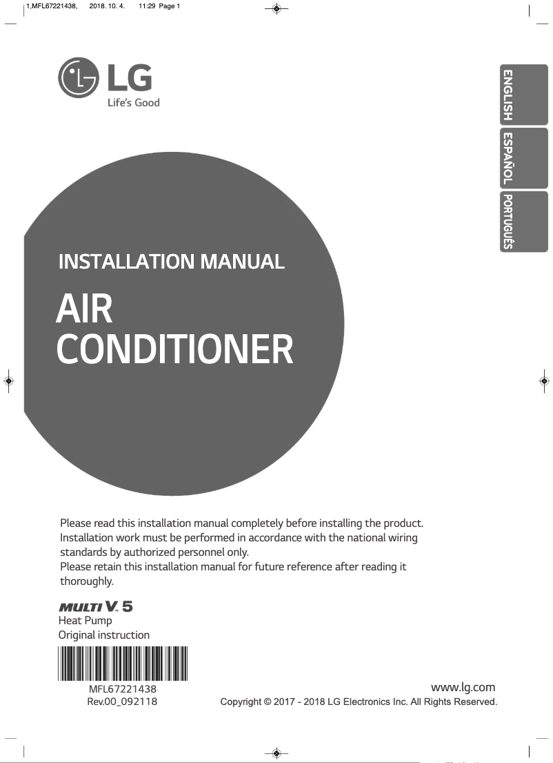 Page n°1 - Manuel utilisateur LG ARUN200LTE5