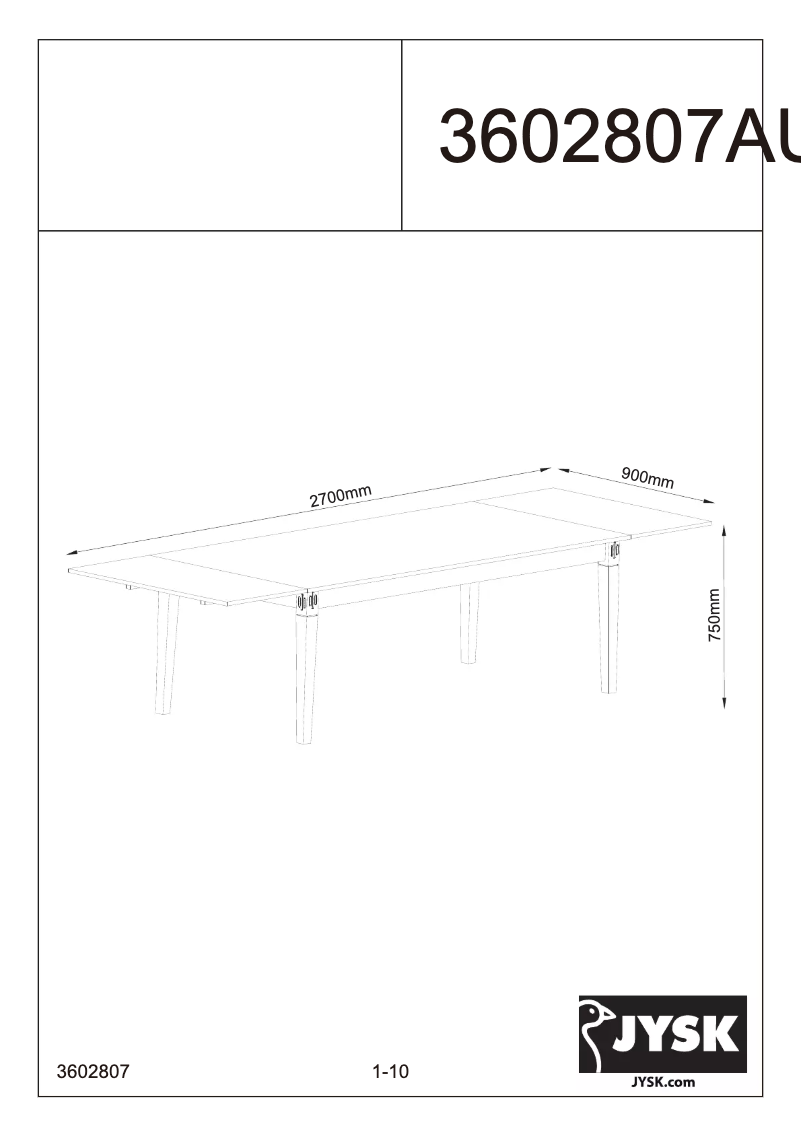 Page n°1 - Manuel utilisateur JYSK Aulum (90x180)