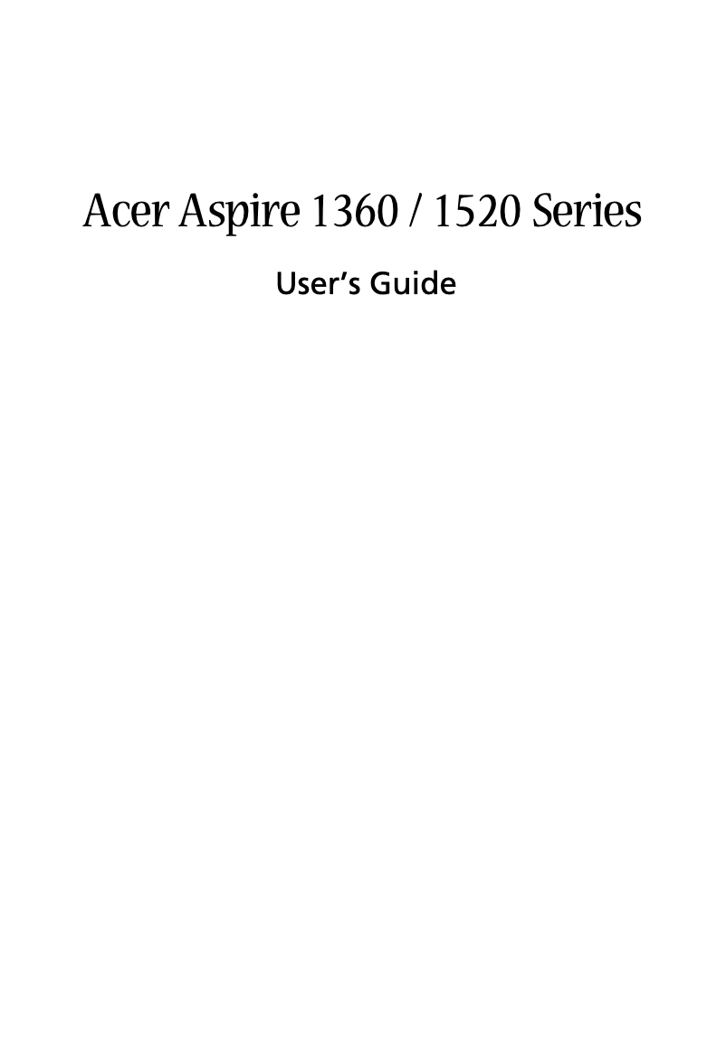 Page n°1 - Manuel utilisateur Acer Aspire 1362LCI