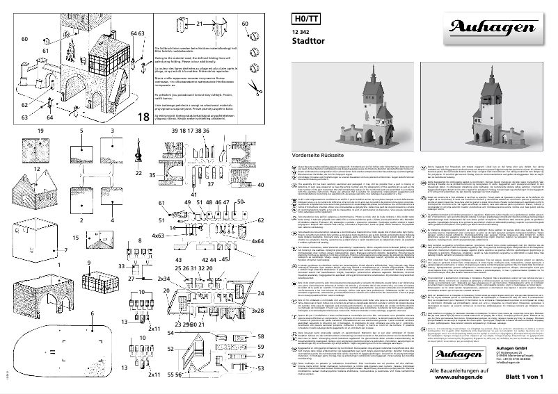 Page 1 de la notice Manuel utilisateur Auhagen 12342