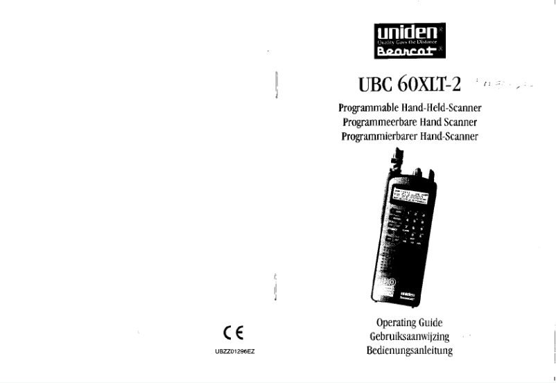 Page 1 de la notice Manuel utilisateur Uniden Bearcat UBC 60XLT-2