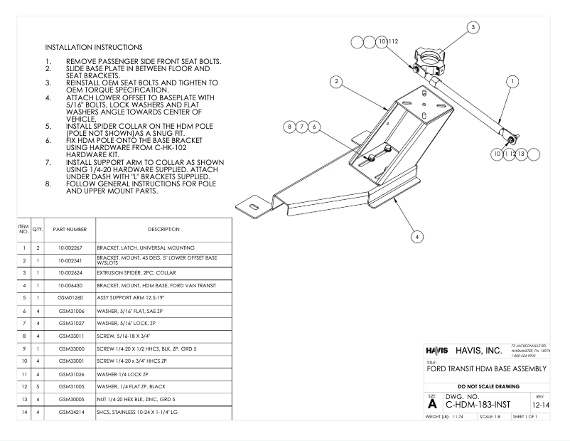 First page image of the manual for C-HDM-183