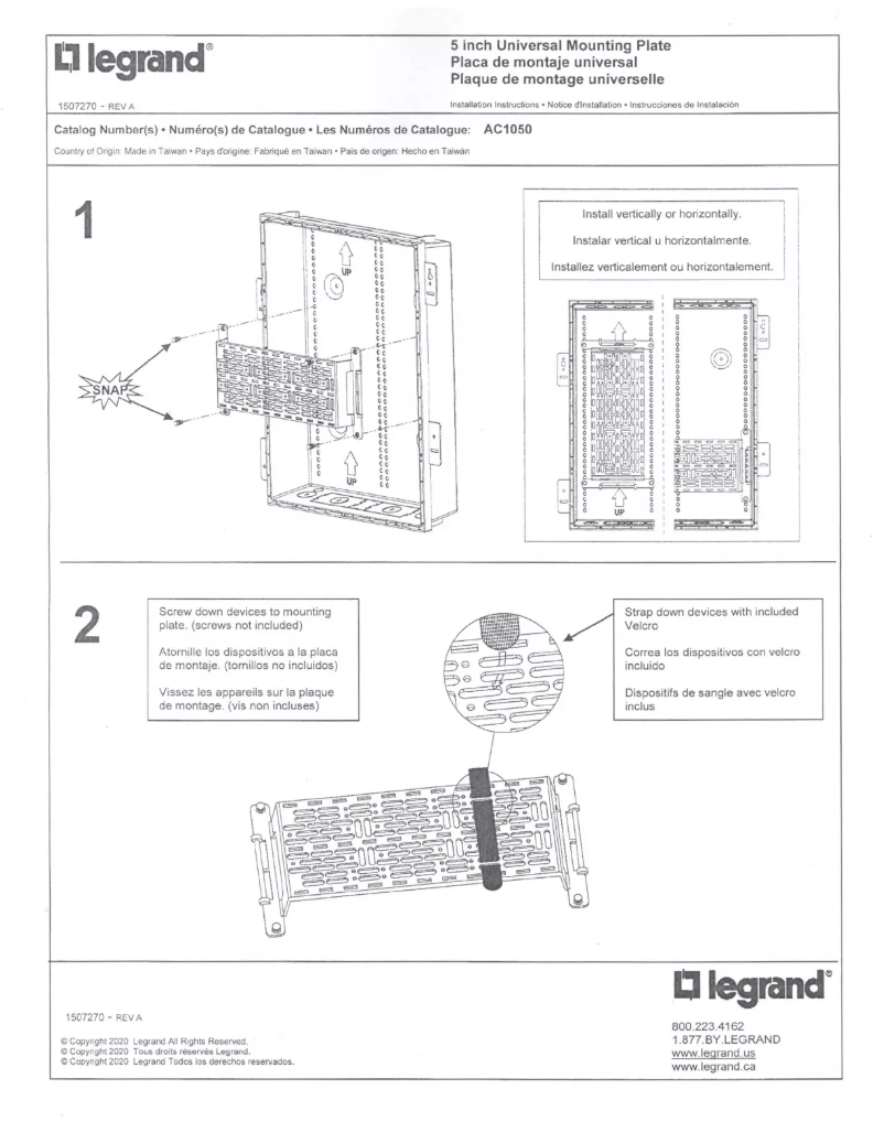 Image de la première page du manuel de l'appareil ENP0905-NA-V1