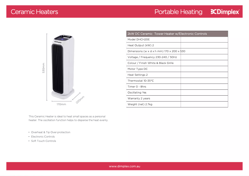 Image de la première page du manuel de l'appareil DHCH20E