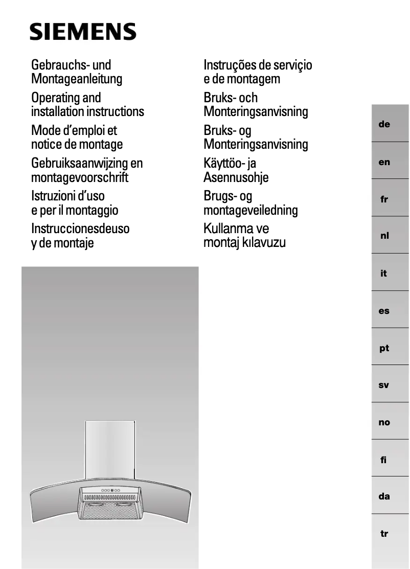 Page 1 de la notice Manuel utilisateur Siemens LC955HA60