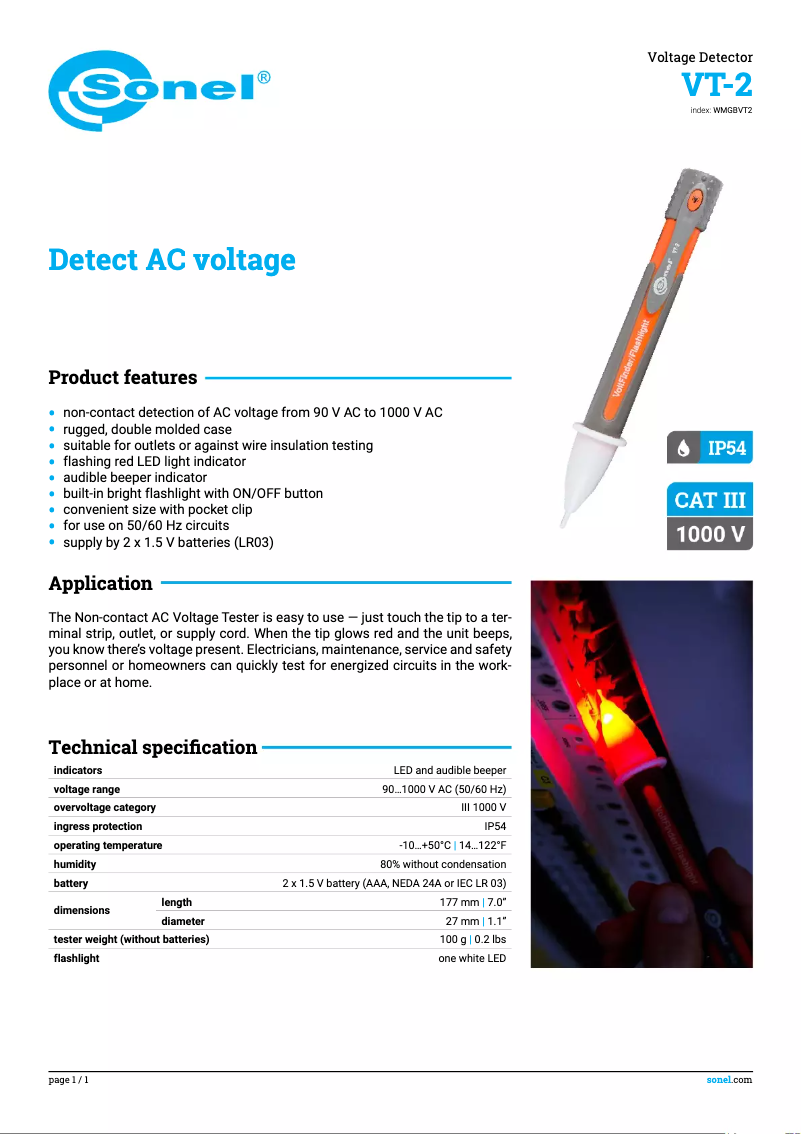 Image de la première page du manuel de l'appareil VT-2