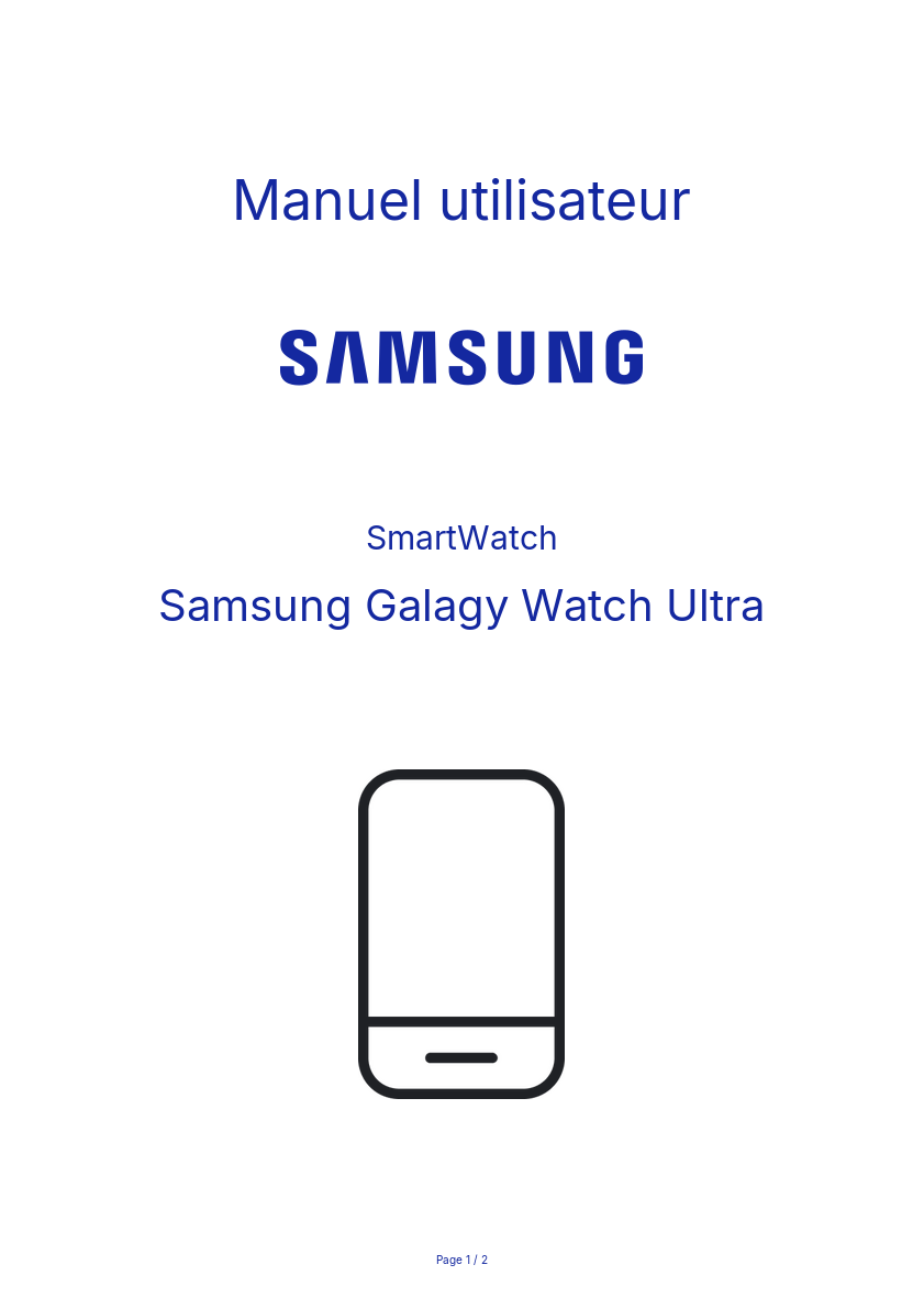 Page n°1 - Manuel utilisateur Samsung Galagy Watch Ultra