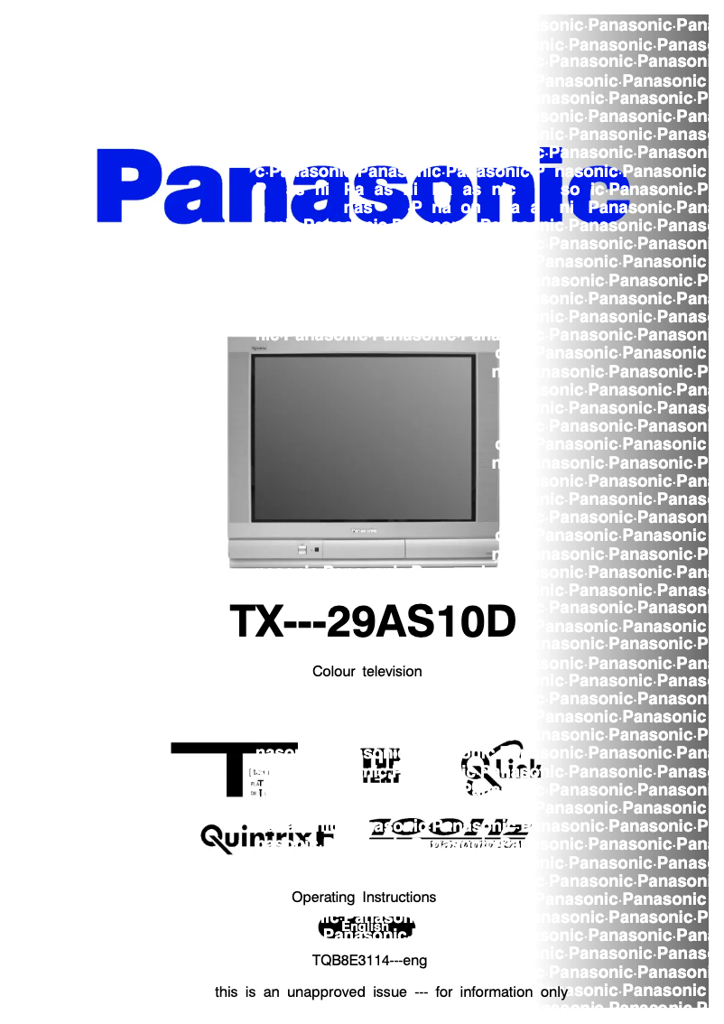 Page 1 de la notice Manuel utilisateur Panasonic TX-29AS10D
