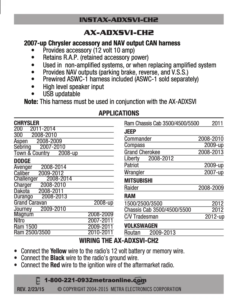Page 1 of the manual User Manual AXESS AX-ADXSVI-CH2