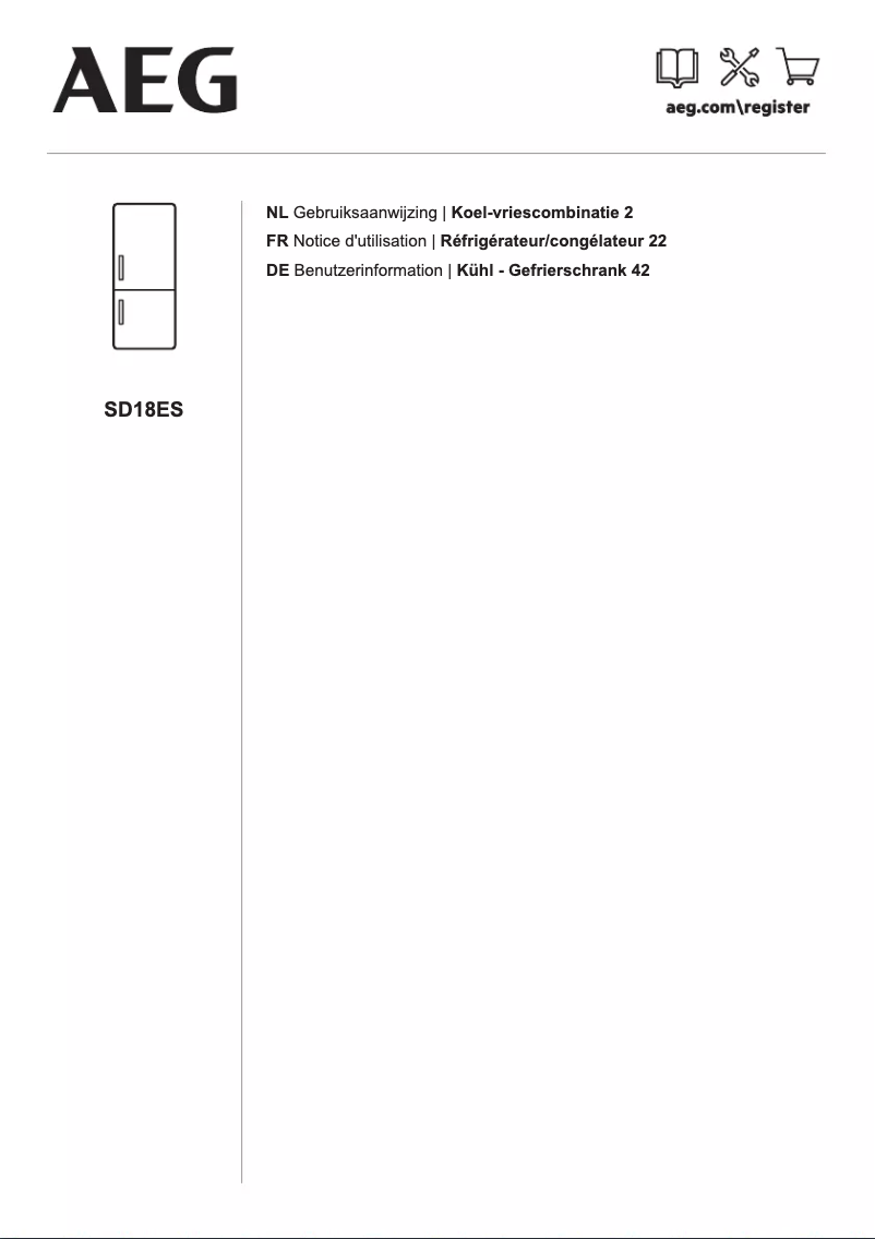 Page 1 de la notice Manuel utilisateur AEG SD18ES