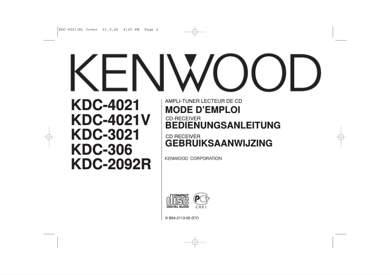 Page 1 de la notice Manuel utilisateur Kenwood KDC-306