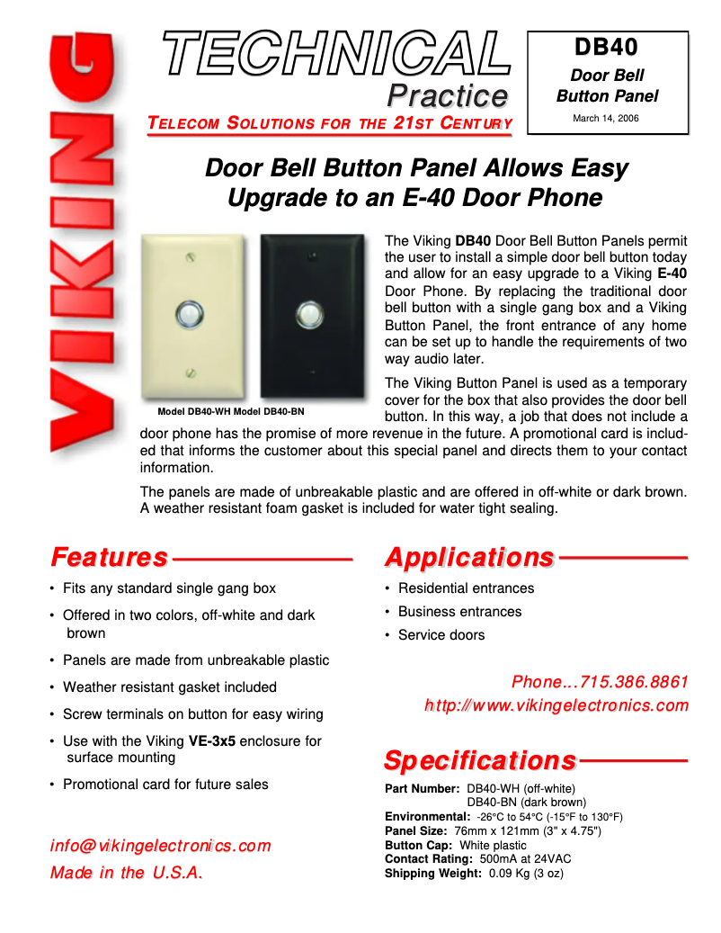 Página 1 del manual Manual de usuario Viking DB40-BN