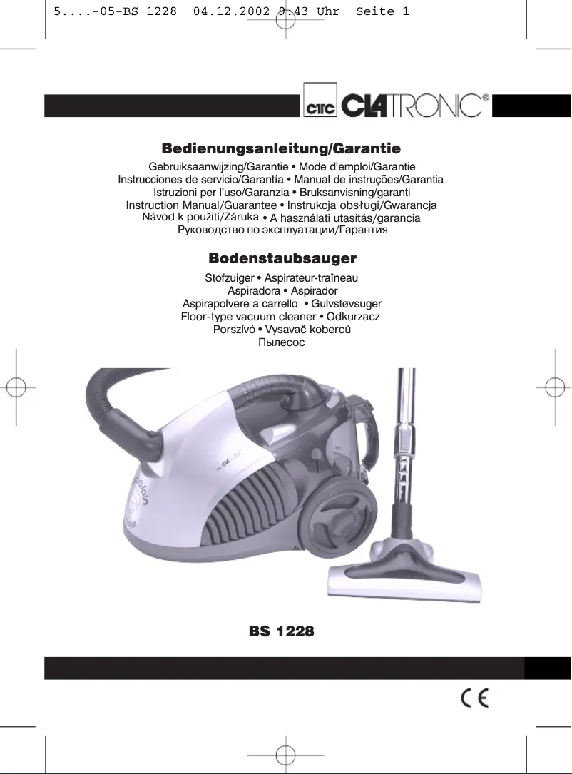 Page 1 de la notice Manuel utilisateur Clatronic BS 1228