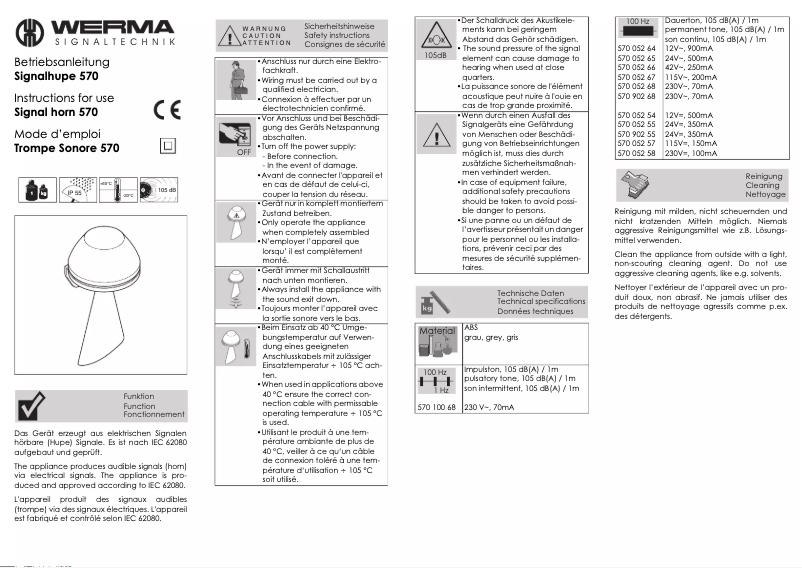 Image de la première page du manuel de l'appareil 570.052.68