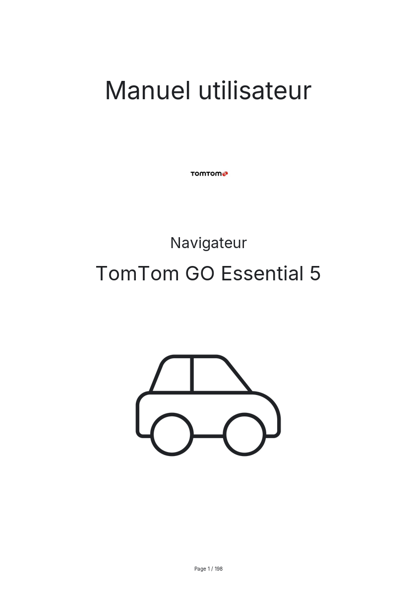 Page n°1 - Manuel utilisateur TomTom GO Essential 5