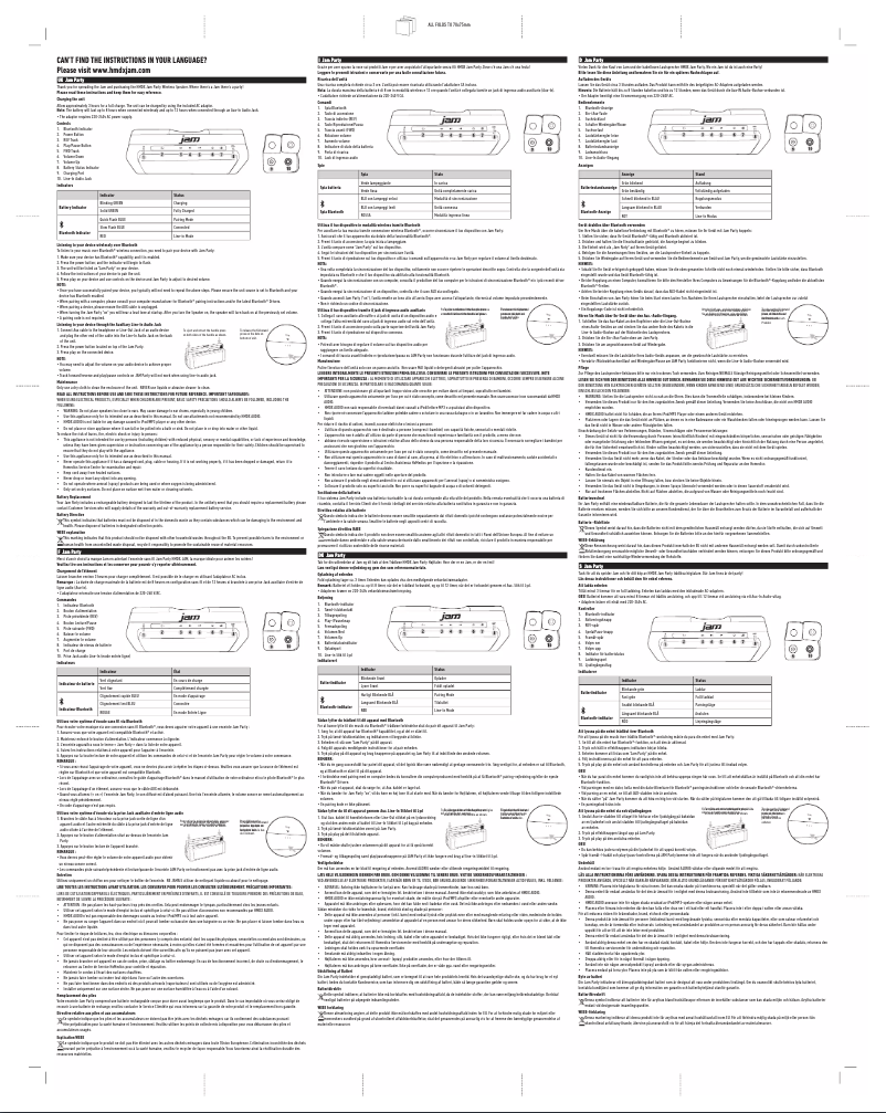 Image de la première page du manuel de l'appareil Jam Party