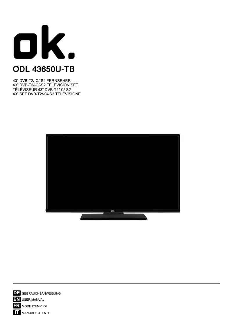 Page n°1 - Manuel utilisateur OK ODL 43650U-TB