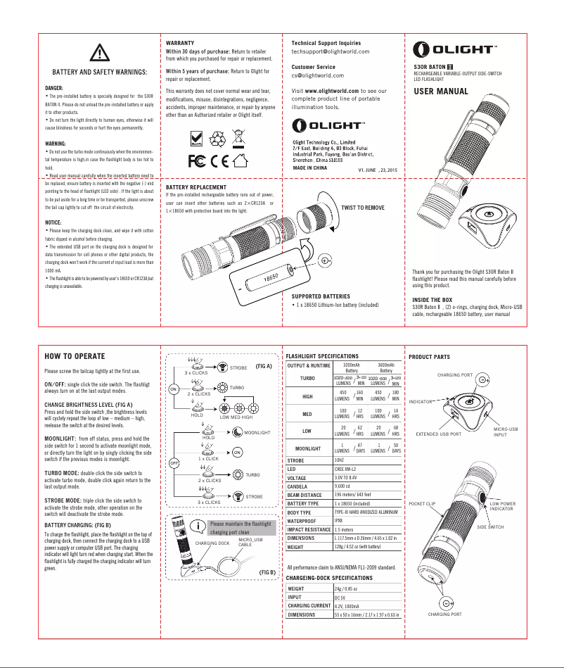 Image de la première page du manuel de l'appareil S30R II 3600