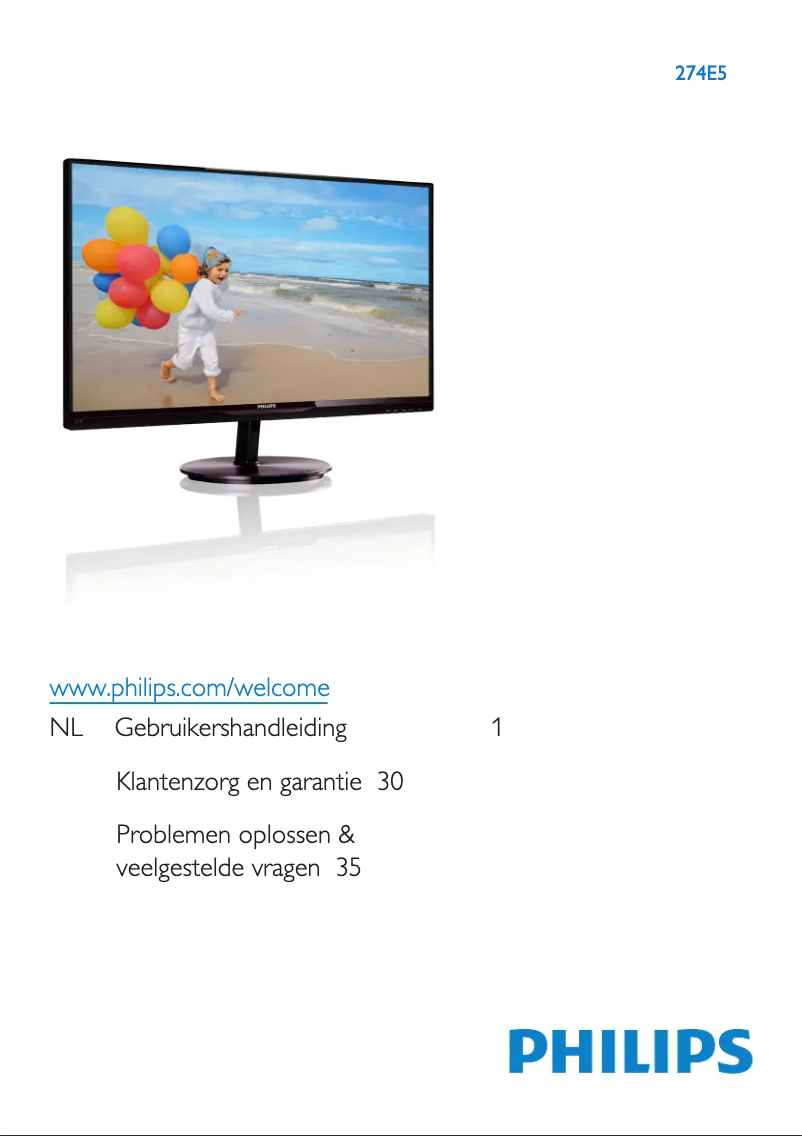 Página 1 del manual Manual de usuario Philips 274E5QHAB Ultra Narrow Bezel 27
