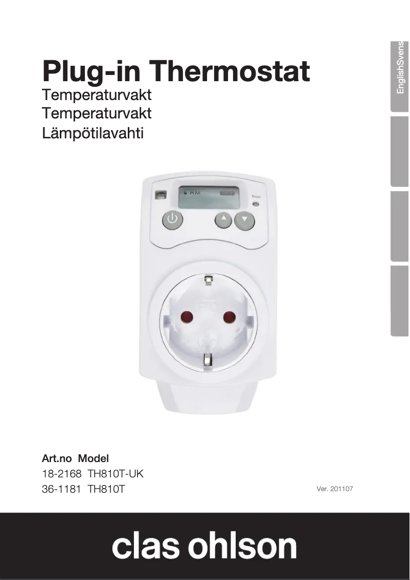 Image de la première page du manuel de l'appareil TH810T