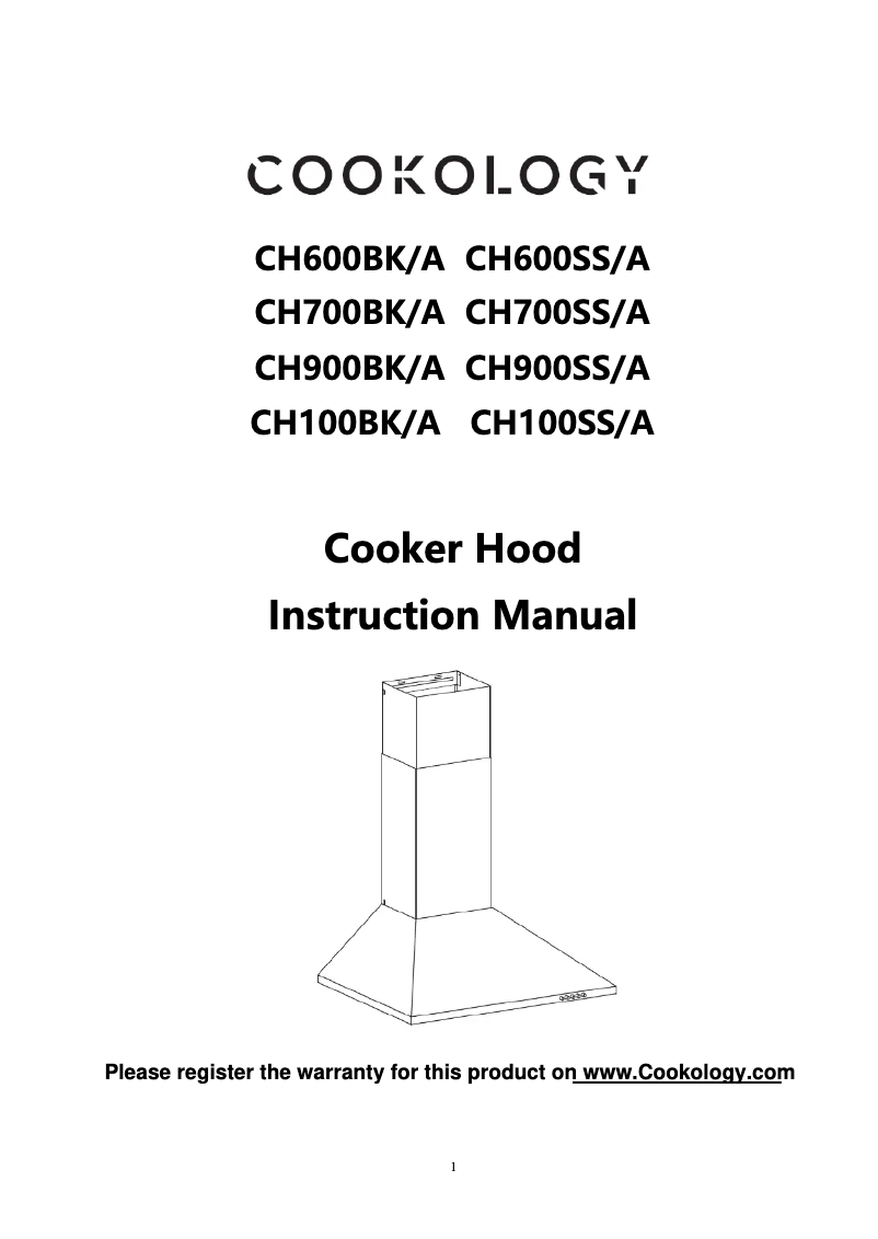 Page n°1 - Manuel utilisateur Cookology CH100BK