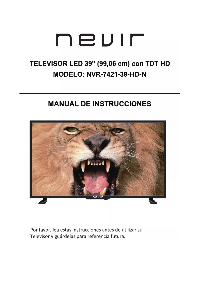 Page 1 de la notice Manuel utilisateur Nevir NVR-7421-39HD-N