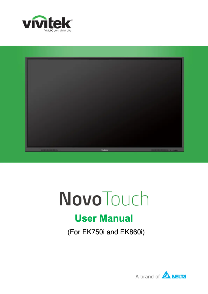 Page 1 de la notice Manuel utilisateur Vivitek NovoTouch EK755i