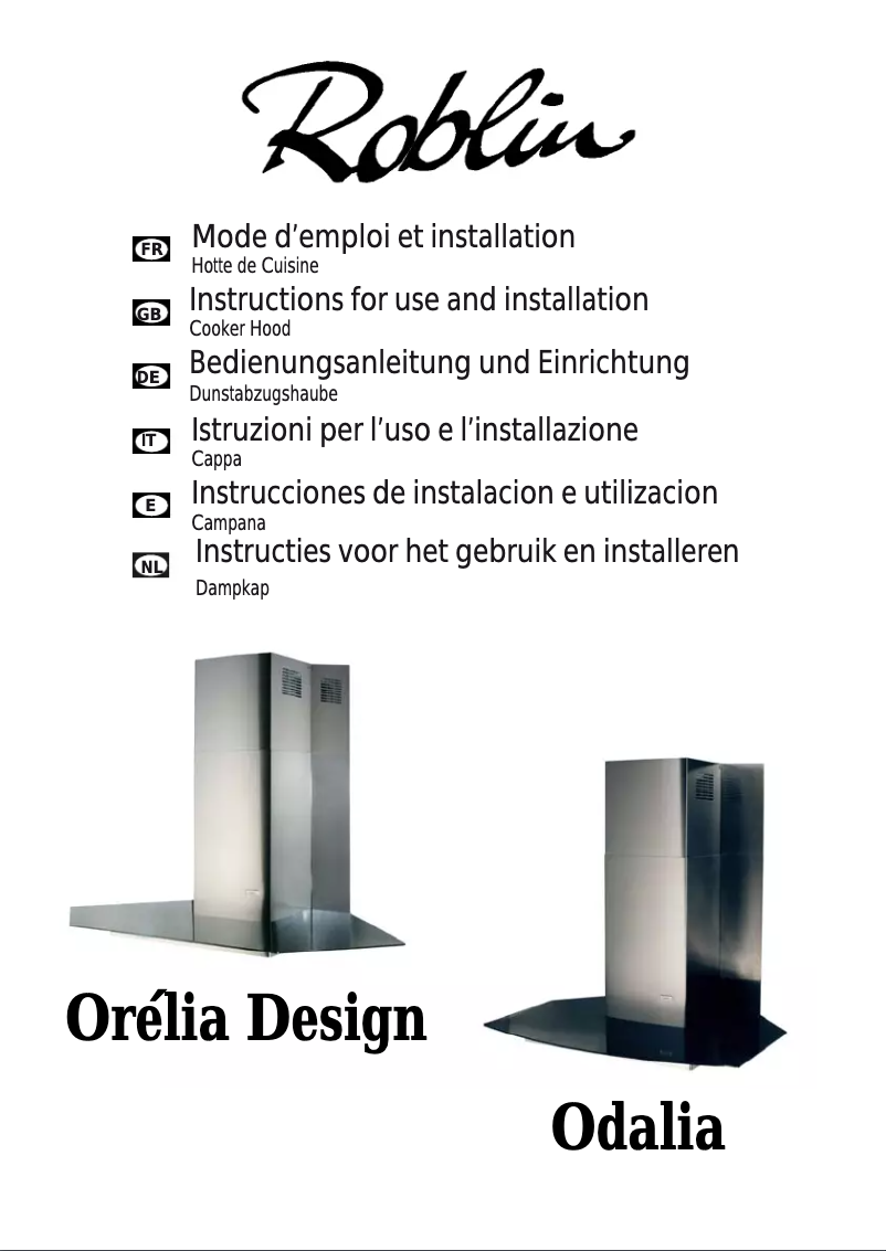 Image de la première page du manuel de l'appareil Orélia Design
