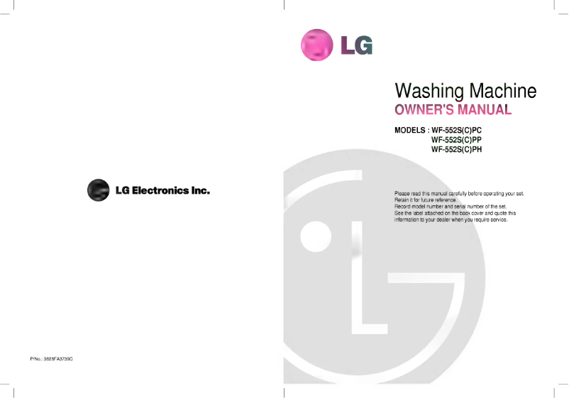 Page n°1 - Manuel utilisateur LG WF-552SPC
