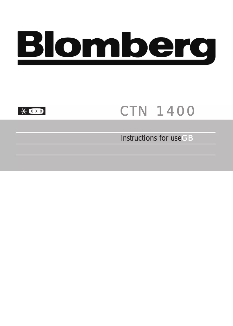 Page 1 de la notice Manuel utilisateur Blomberg CTN 1400 X