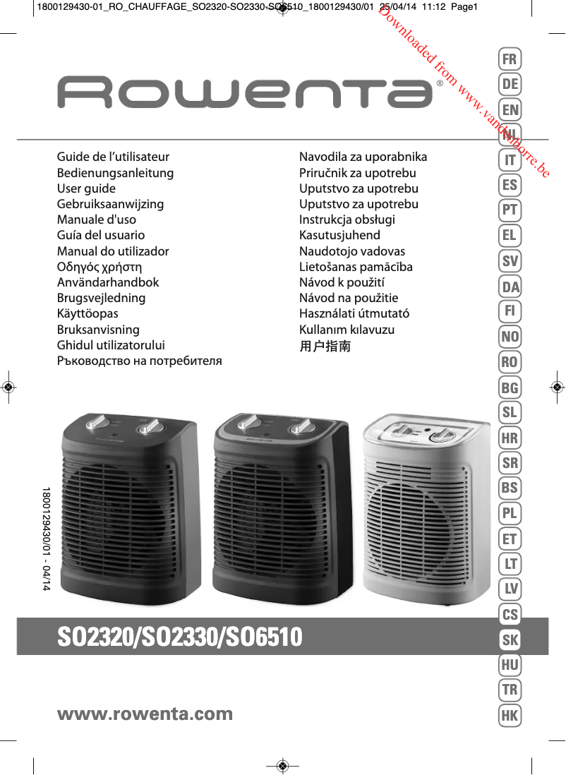 Página 1 del manual Manual de usuario Rowenta Instant Comfort Aqua SO6510