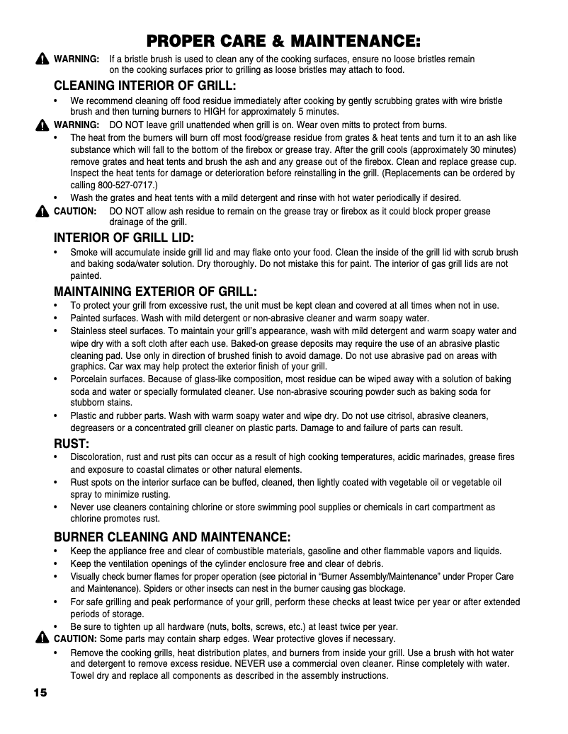 Page 1 de la notice Manuel d'utilisation et d'entretien Brinkmann 810-1751-SC