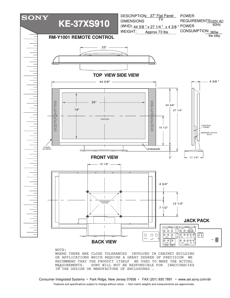 Image de la première page du manuel de l'appareil KE-37XS910