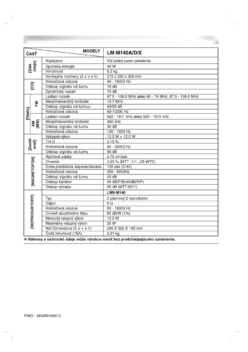 Page 1 de la notice Manuel utilisateur LG LM-M140D