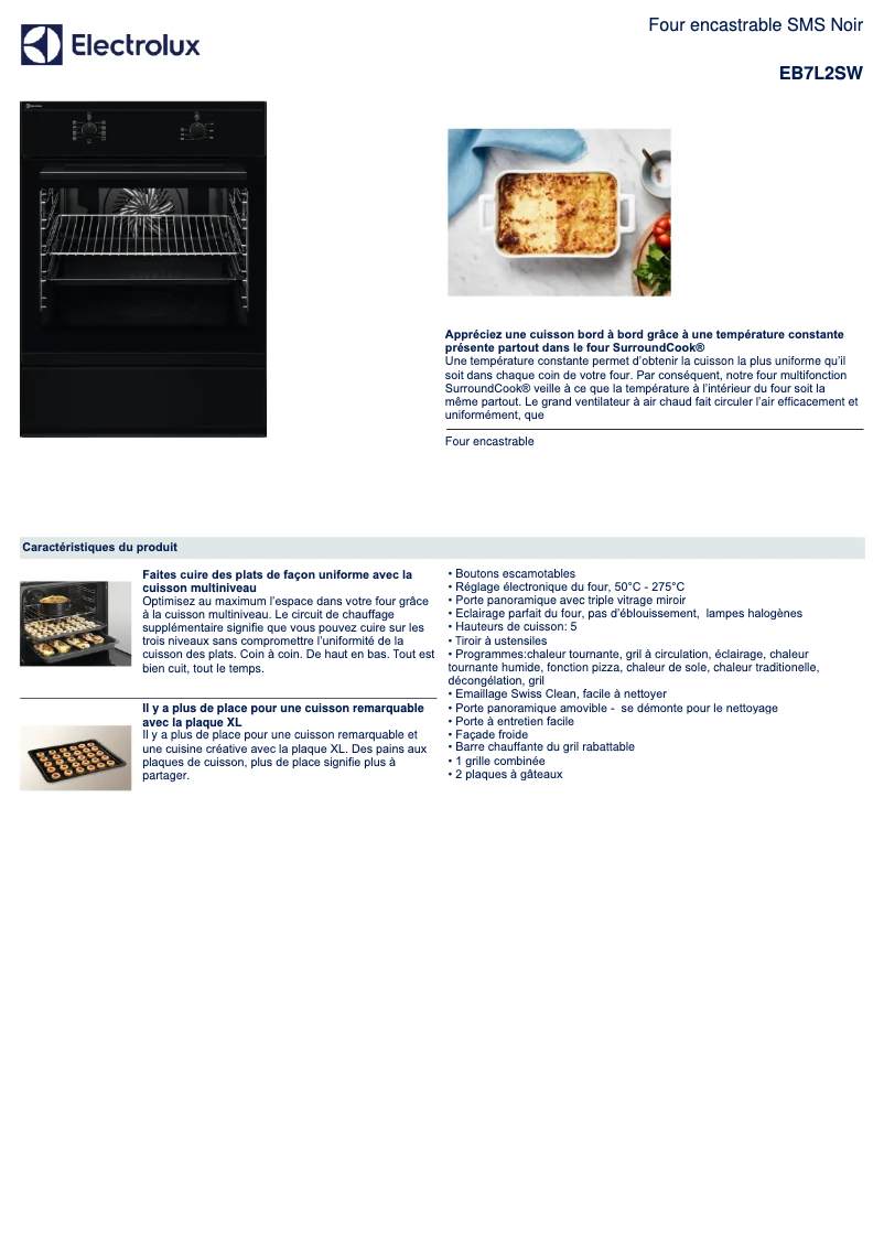 Image de la première page du manuel de l'appareil EB7L2SW
